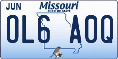 MO license plate OL6A0Q