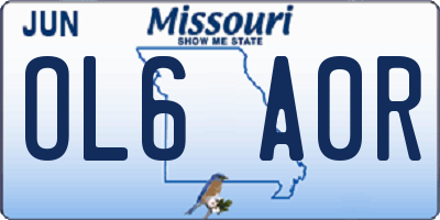 MO license plate OL6A0R