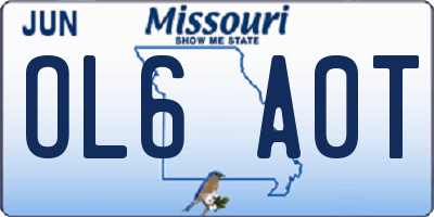 MO license plate OL6A0T