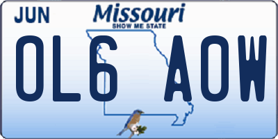MO license plate OL6A0W