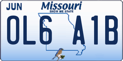MO license plate OL6A1B