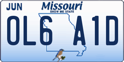 MO license plate OL6A1D