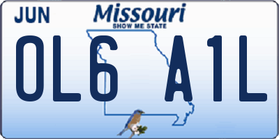 MO license plate OL6A1L