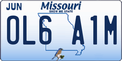 MO license plate OL6A1M