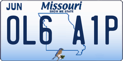 MO license plate OL6A1P
