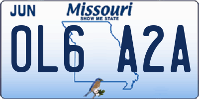 MO license plate OL6A2A
