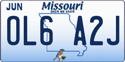 MO license plate OL6A2J