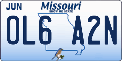 MO license plate OL6A2N