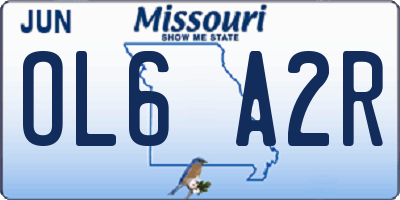 MO license plate OL6A2R
