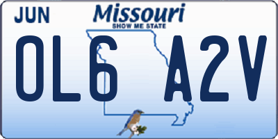 MO license plate OL6A2V