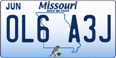 MO license plate OL6A3J