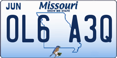 MO license plate OL6A3Q