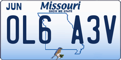 MO license plate OL6A3V