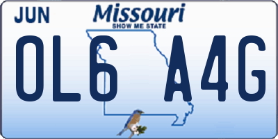 MO license plate OL6A4G