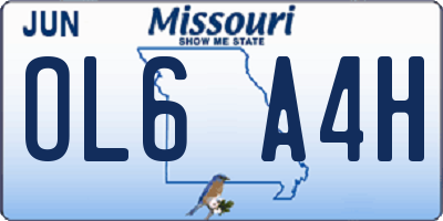 MO license plate OL6A4H