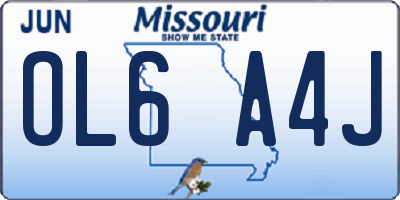 MO license plate OL6A4J