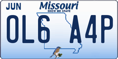 MO license plate OL6A4P