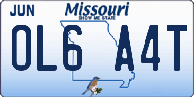 MO license plate OL6A4T