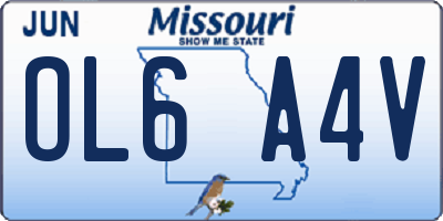 MO license plate OL6A4V