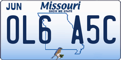 MO license plate OL6A5C
