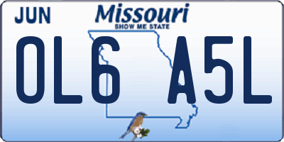 MO license plate OL6A5L