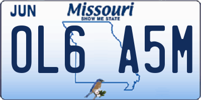MO license plate OL6A5M