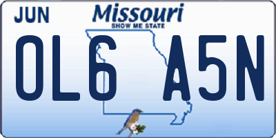 MO license plate OL6A5N