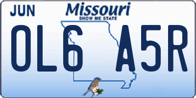 MO license plate OL6A5R
