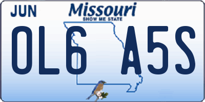 MO license plate OL6A5S