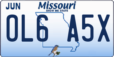 MO license plate OL6A5X