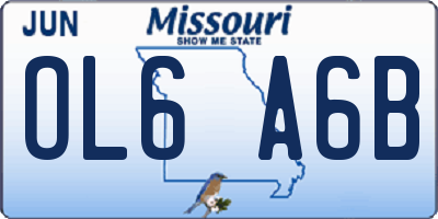 MO license plate OL6A6B