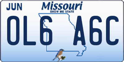 MO license plate OL6A6C