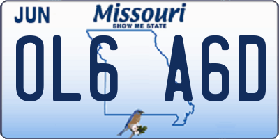 MO license plate OL6A6D