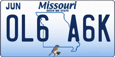 MO license plate OL6A6K