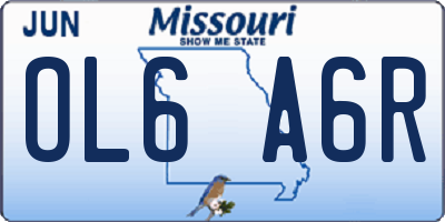 MO license plate OL6A6R