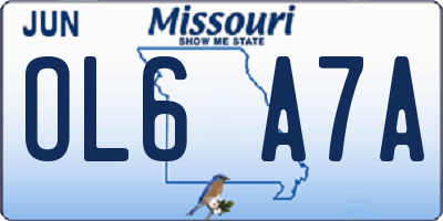 MO license plate OL6A7A