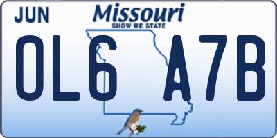 MO license plate OL6A7B