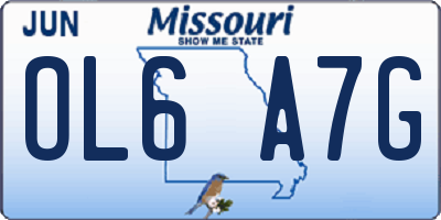 MO license plate OL6A7G