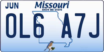 MO license plate OL6A7J