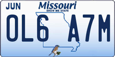 MO license plate OL6A7M