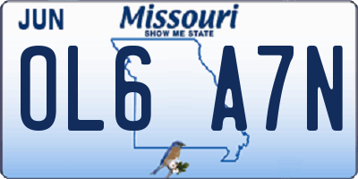 MO license plate OL6A7N