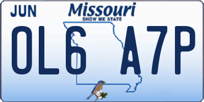 MO license plate OL6A7P