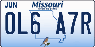 MO license plate OL6A7R