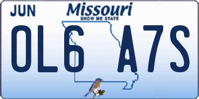 MO license plate OL6A7S