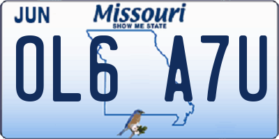 MO license plate OL6A7U