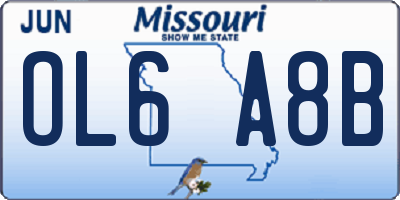 MO license plate OL6A8B