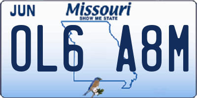 MO license plate OL6A8M
