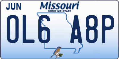MO license plate OL6A8P