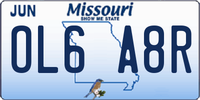 MO license plate OL6A8R