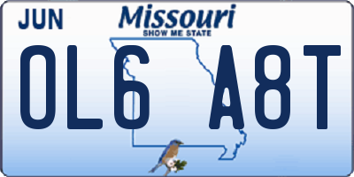 MO license plate OL6A8T